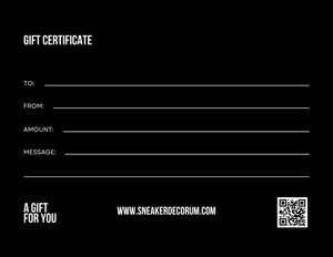 SNEAKERDECORUM GIFT CERTIFICATE