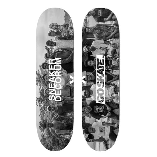 SNEAKERDECORUM X GO SKATE Twin Decks - White 8.25 x 32.25”